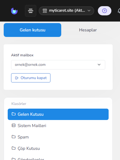 E-posta kutusu — mobil