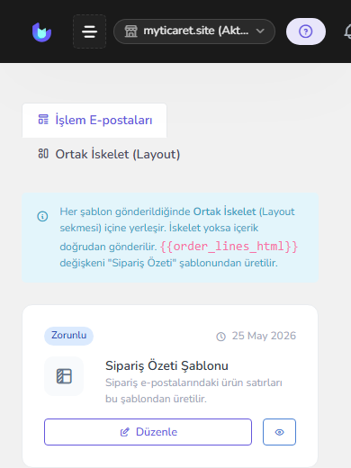 Şablon listesi — mobil