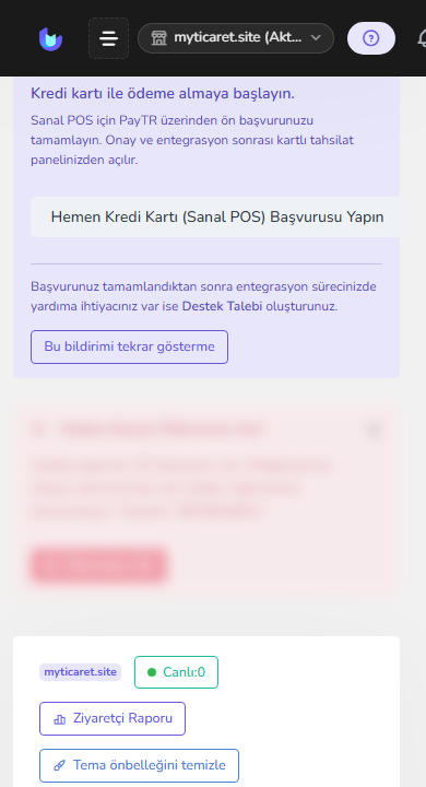 Mağaza kurulumu sihirbazı — mobil