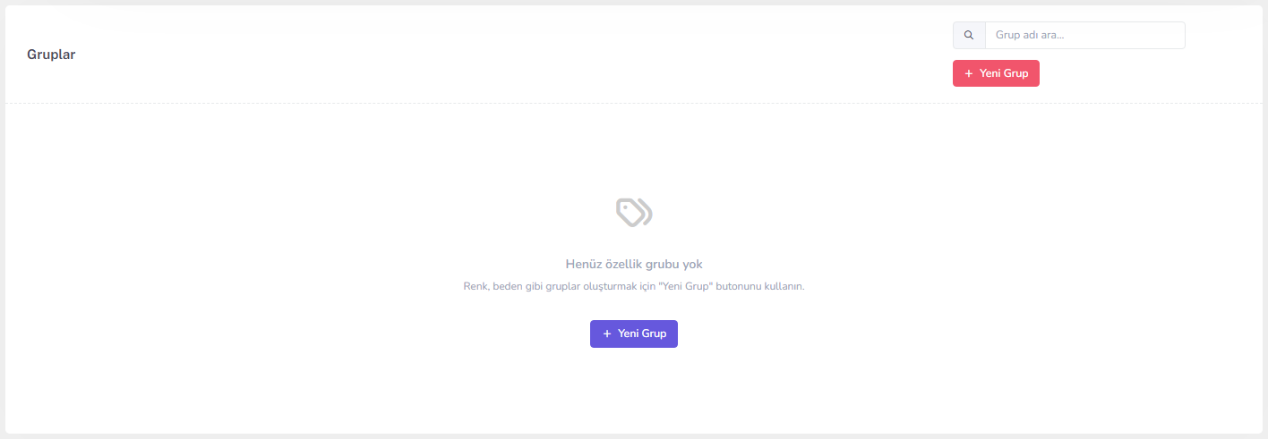 Özellik grupları — masaüstü