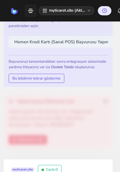 Pano özet kartları — mobil