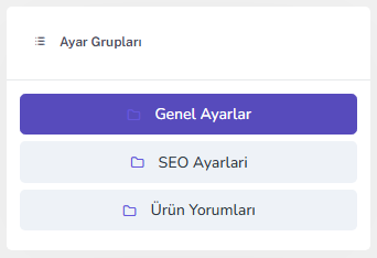 Sistem ayarları kartı — mobil