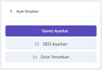 Ayar kartları — masaüstü