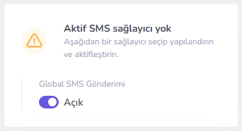 SMS entegrasyon formu — mobil