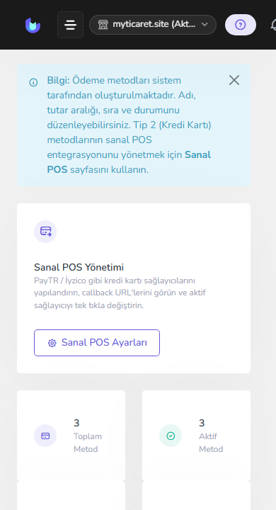 Test öncesi — ödeme metodları — mobil