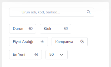 Adım 1 — Ürünler: arama ve Yeni Ürün — mobil